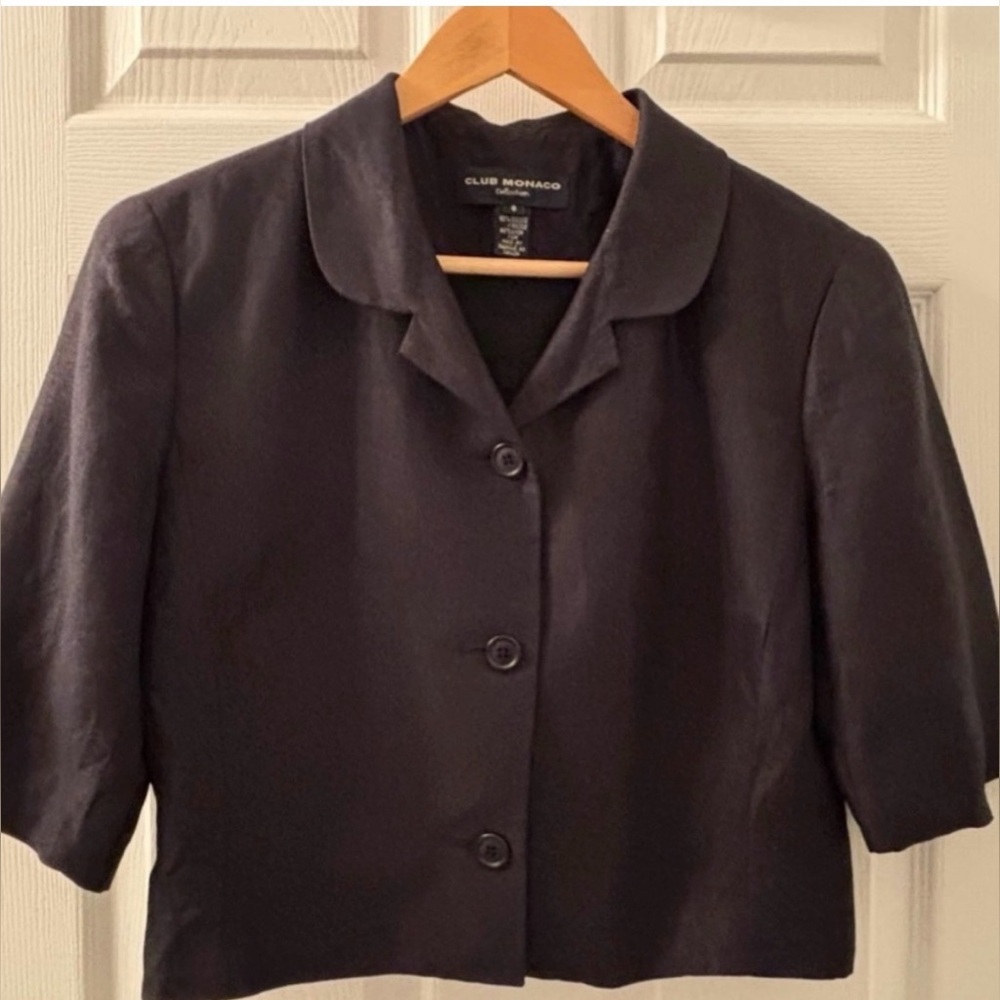3/$25 Club Monaco Y2K Cropped Short Sleeve Blazer Minimalist Size 8